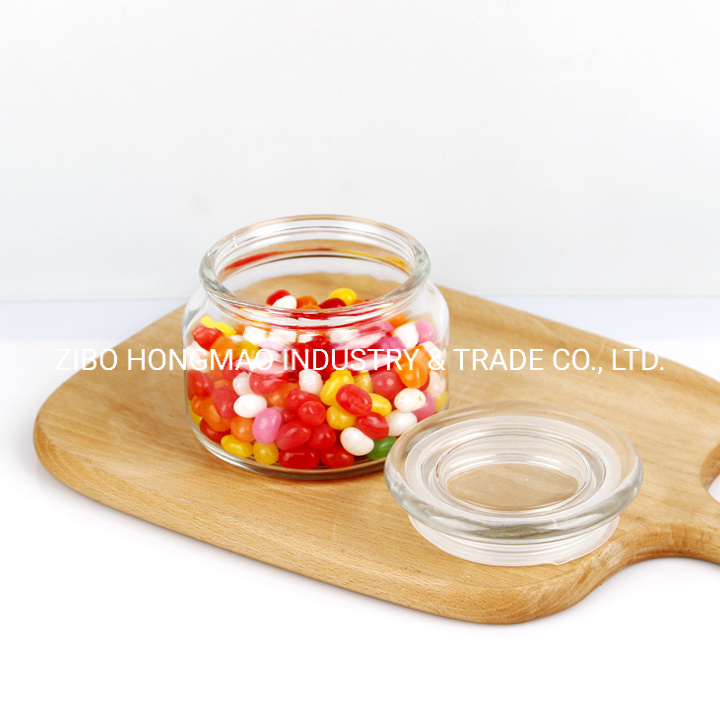 300ml 500ml 700ml Round Glass Storage Jars with Flat Lids