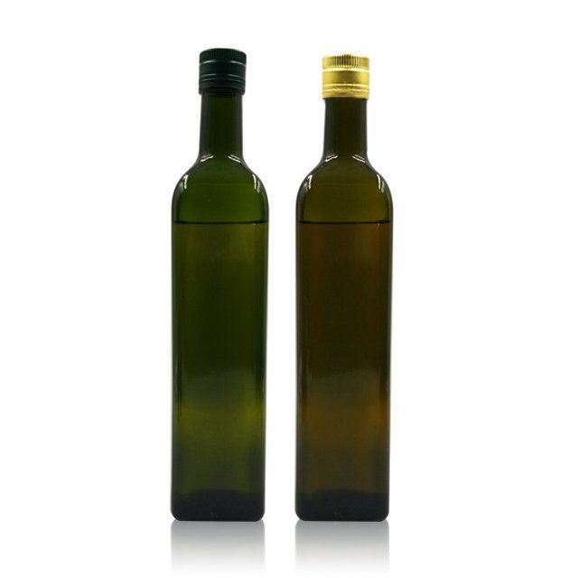 250ml 500ml 750ml Food Grade Dark Green Color Empty Round Olive Oil Glass Bottle