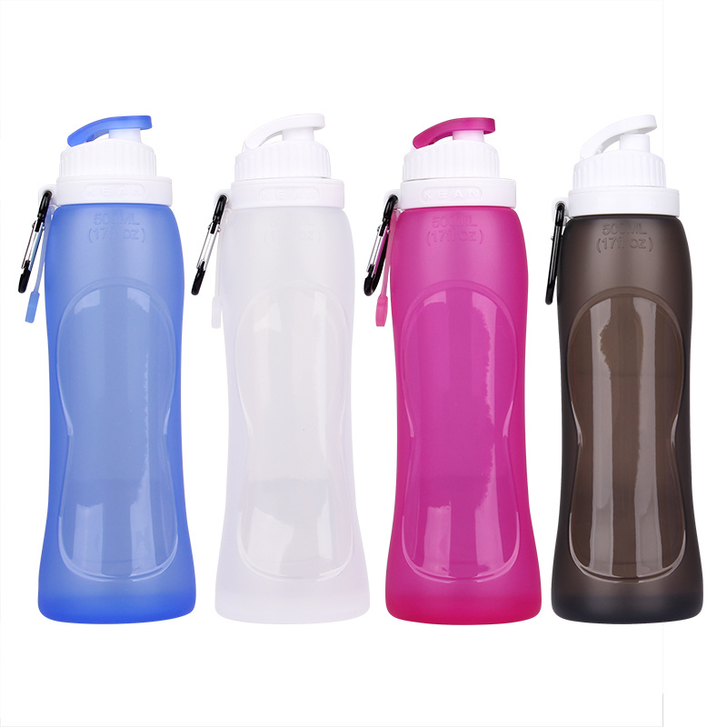 Portable Folding Bottle & Water Bottle with Clip for Backpack, Foldable Water Bottle