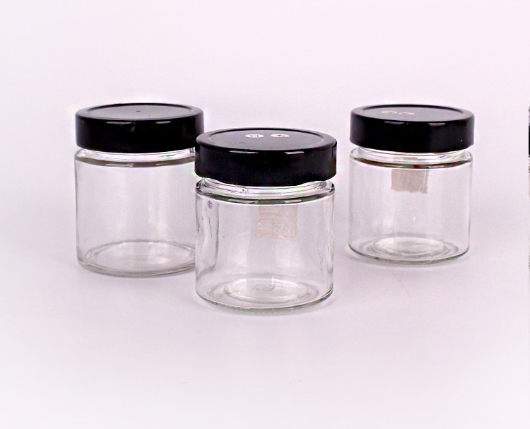 Round Cylinder Glass Candle Jar Glass Holder with Steel Lid