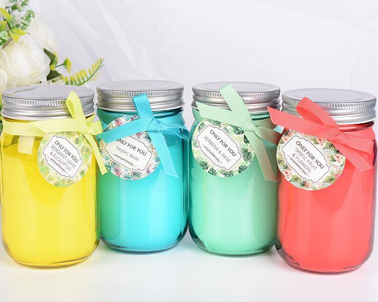 Cheap Glass Mason Jar with Metal Lids for Candle