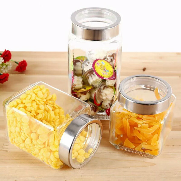 Various Types of Kitchen Glass Container Glass Storage Jars