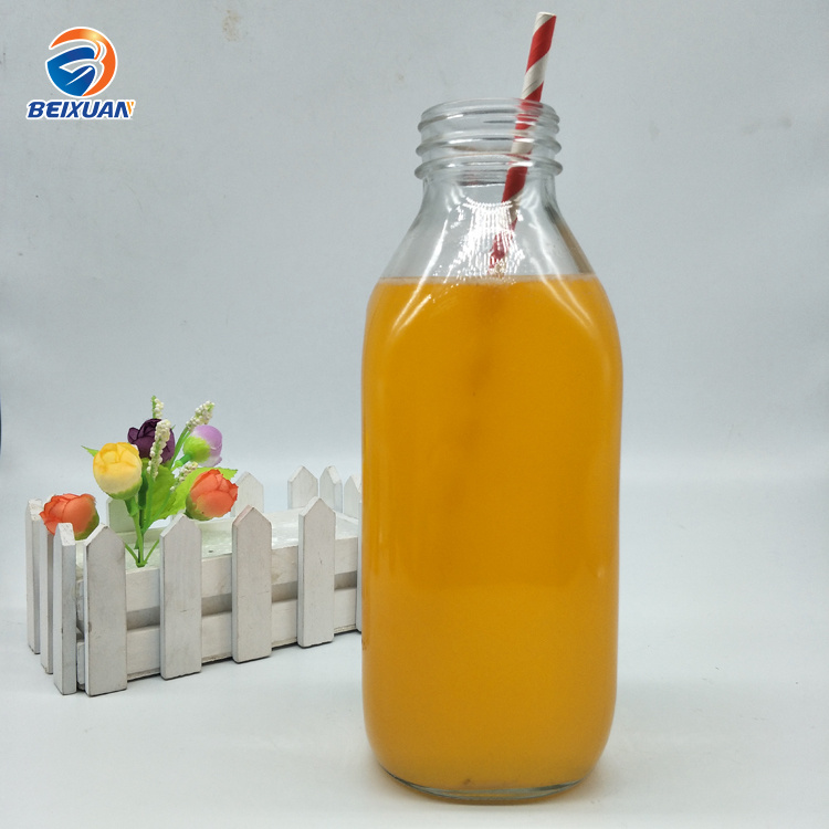 Wholesale 1000ml Square Glass Bottles for Milk/Beverage