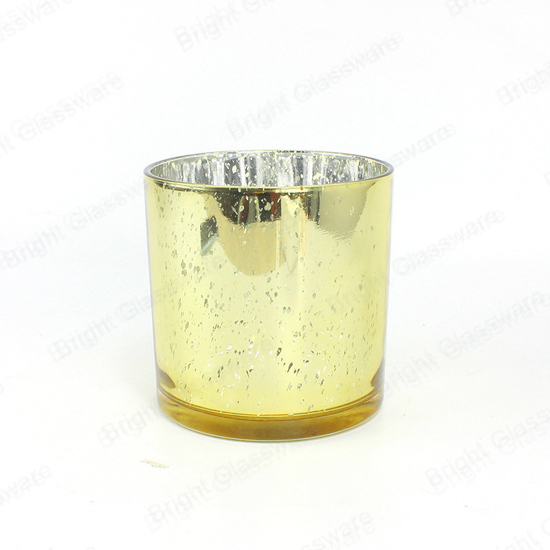 New Luxury Large Crackle Gold Glass Candle Jars for Wedding