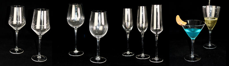 Large Shinning Champagne/Red Wine/White Wine Glass Set