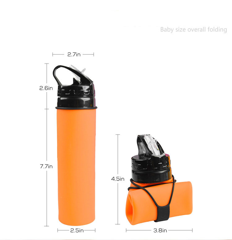 BPA Free Outdoor Silicone Sport Water Bottle Foldable Water Bottle