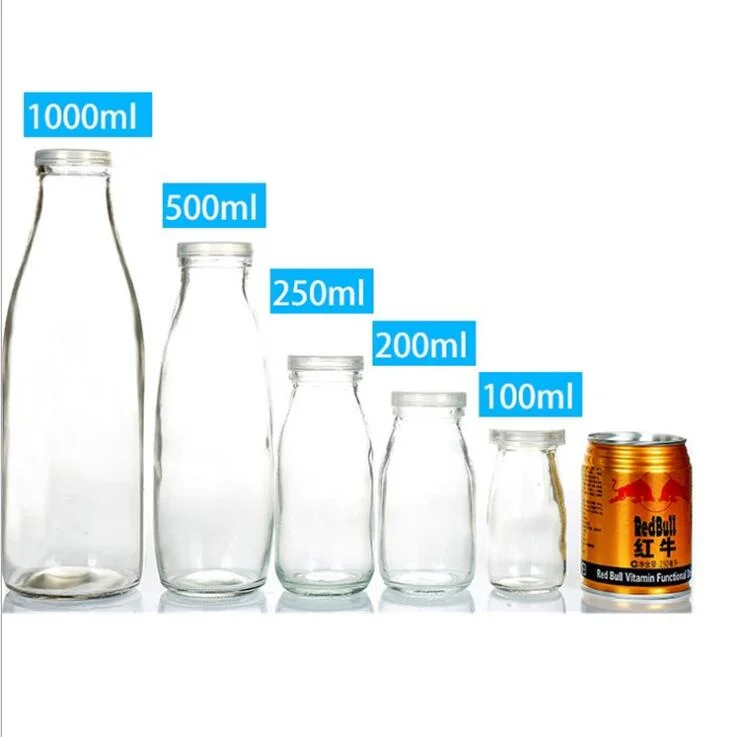 200ml 250ml 500ml 1 Liter Glass Beverage Bottles Wholesale Empty Milk Juice Bottles