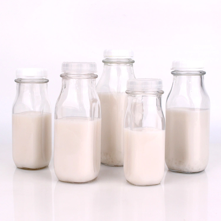 Wholesale 1liter Square Glass Milk Bottle 240ml 350ml 400ml 930ml Glass Bottle for Milk