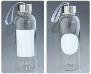 Promotion 14.3oz Partial Coated Glass Water Bottle for Sublimation