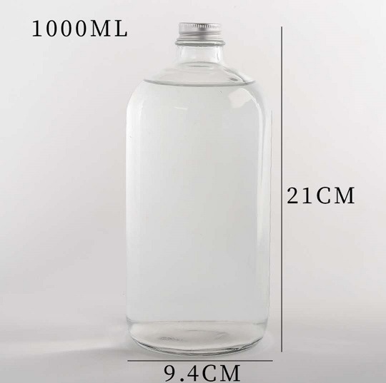 2021 Clear Blue Amber Green 500ml Boston Round Glass Juice Bottle