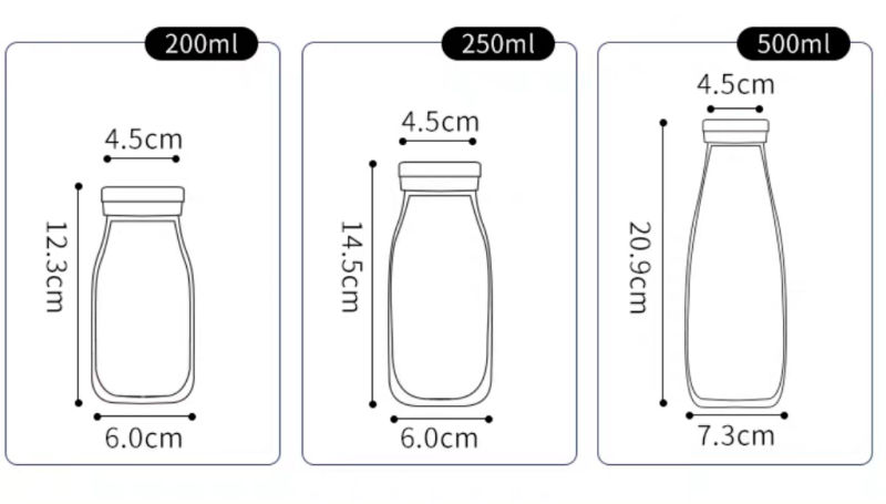 Manufacturer Certificated Various Specifications Glass Milk Bottle for Sale