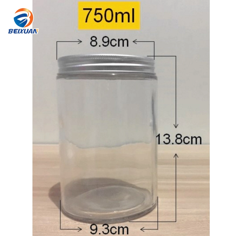 500ml Sealed Straight Round Glass Jar Snack Food Storage Can with Aluminum Lid