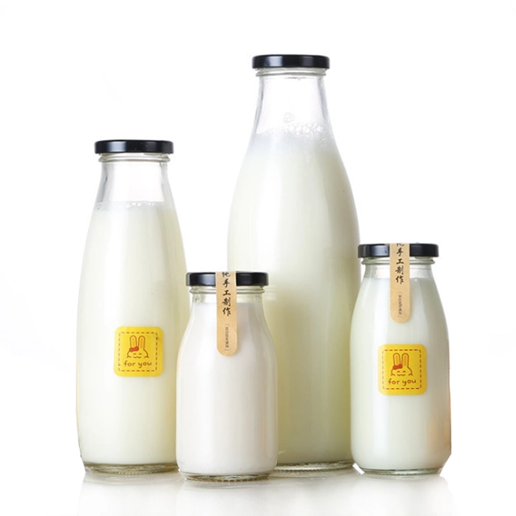 500ml Fresh Milk Bottle Milk Glass Bottle with Lug Lid