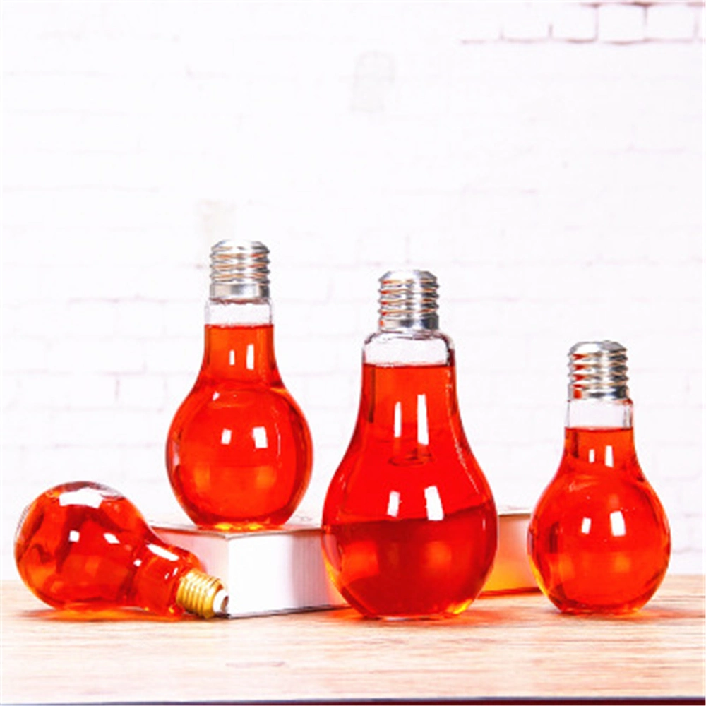 250ml 300ml Beverage Creative Glass Container The Light Bulb Shape Juice Glass Bottles