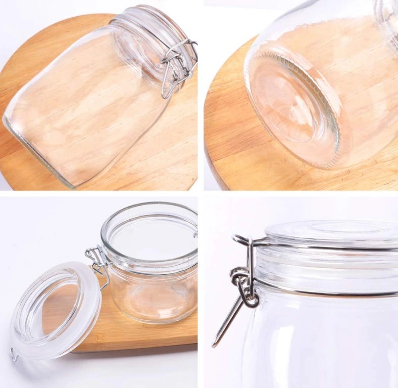 750ml Round Shape Glass Jar with Metal Clip