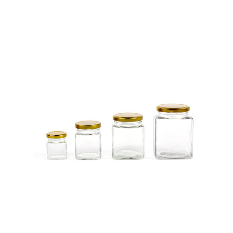 280ml 380ml Square Honey Jam Food Storage Jar Glass Container