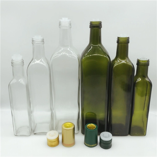 Customization Square Cooking Oil Olive Oil Glass Bottle with Lid