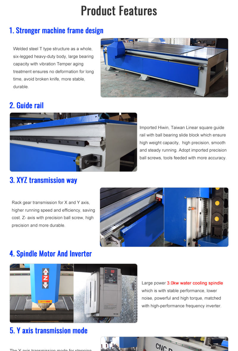 Woodworking CNC Router 1300*2500mm Machinery CNC Router with Compression Roller