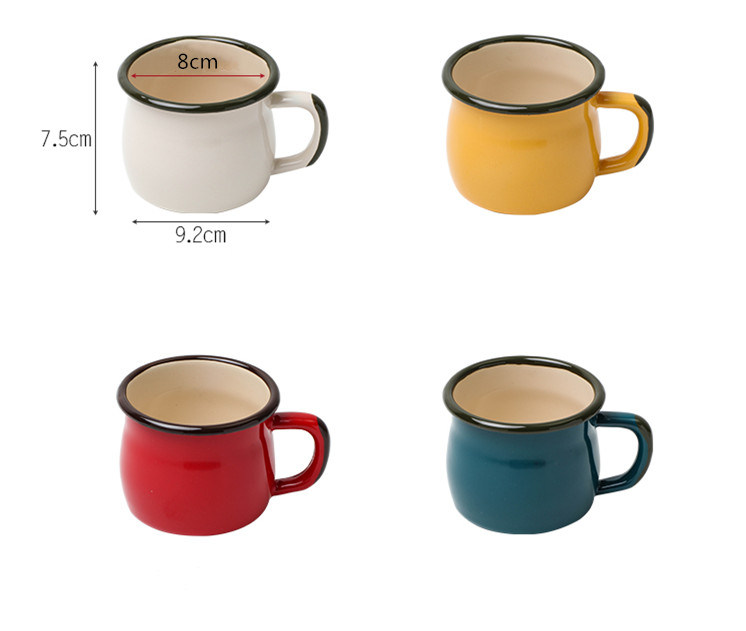 Thickened Enamel Mug for Water Metal Couple Mug Children's Water Mug