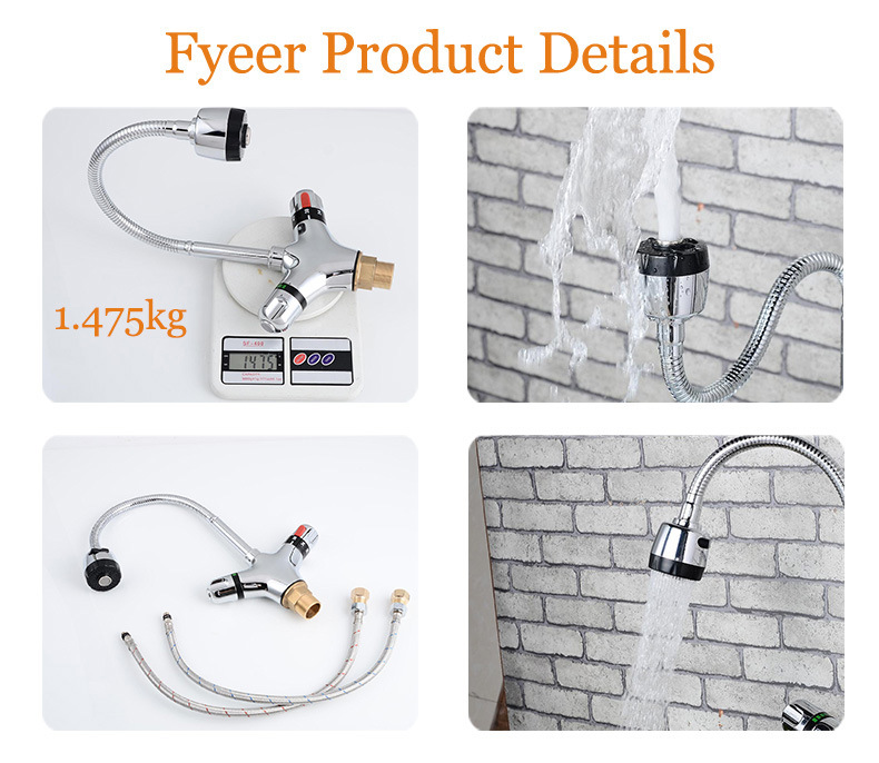 Fyeer Flexible Kitchen Tap Mixer Thermostatic Faucet