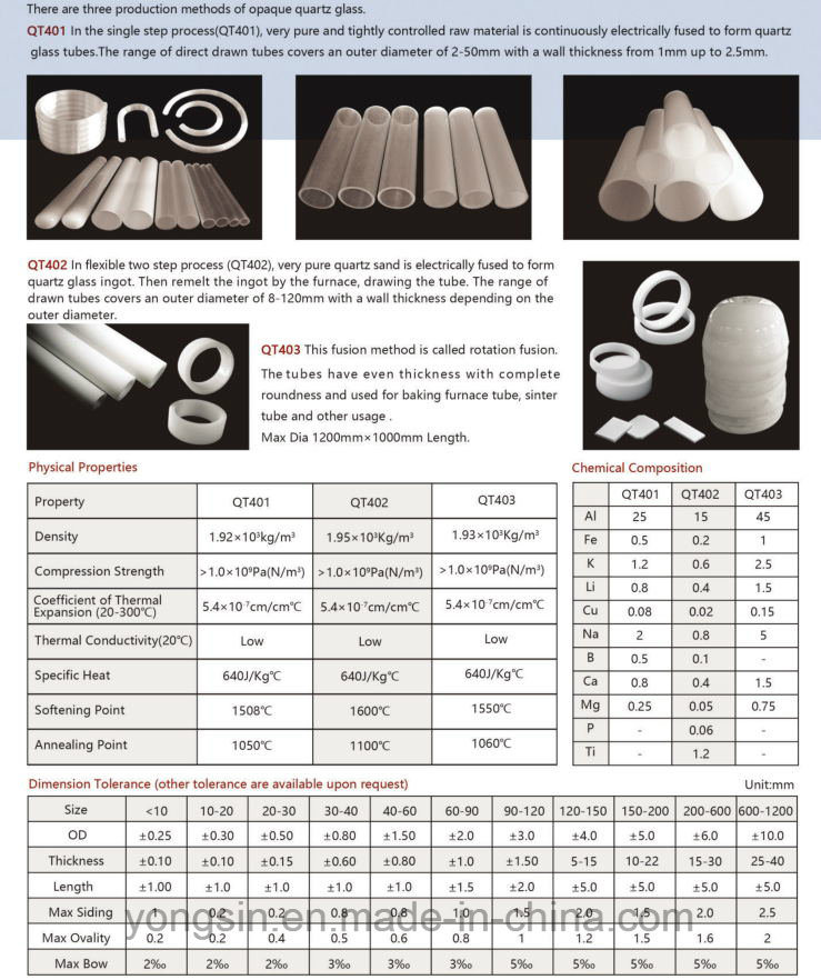 Top Selling Sealed Fused Quartz Glass Pipe Quartz Tube