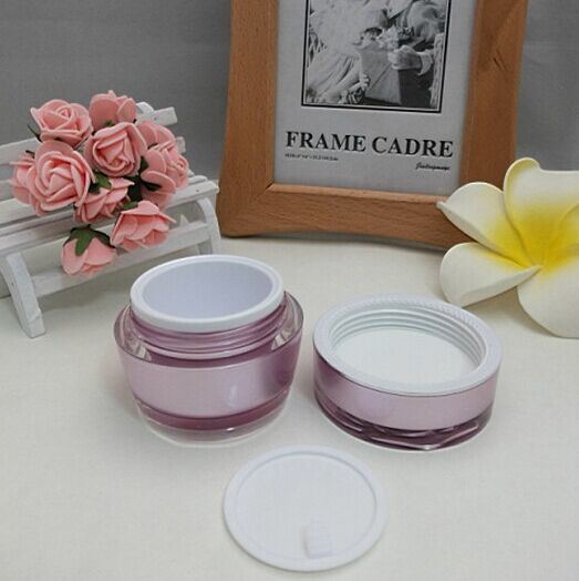 Violet Round Acrylic Bottle Cream Jar for Cosmetic Packaging (PPC-CPS-030)