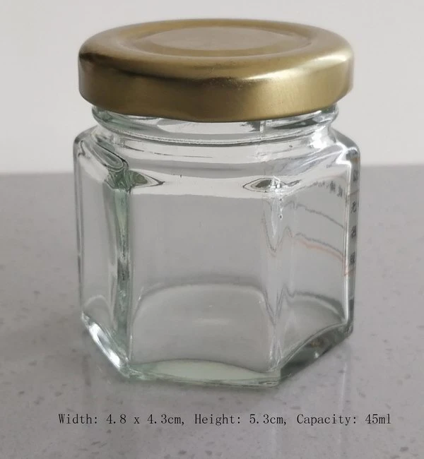 Wholesales Transparent Lead Free 50ml Empty Round Glass Canning Jars with Lid for Jam and Honey