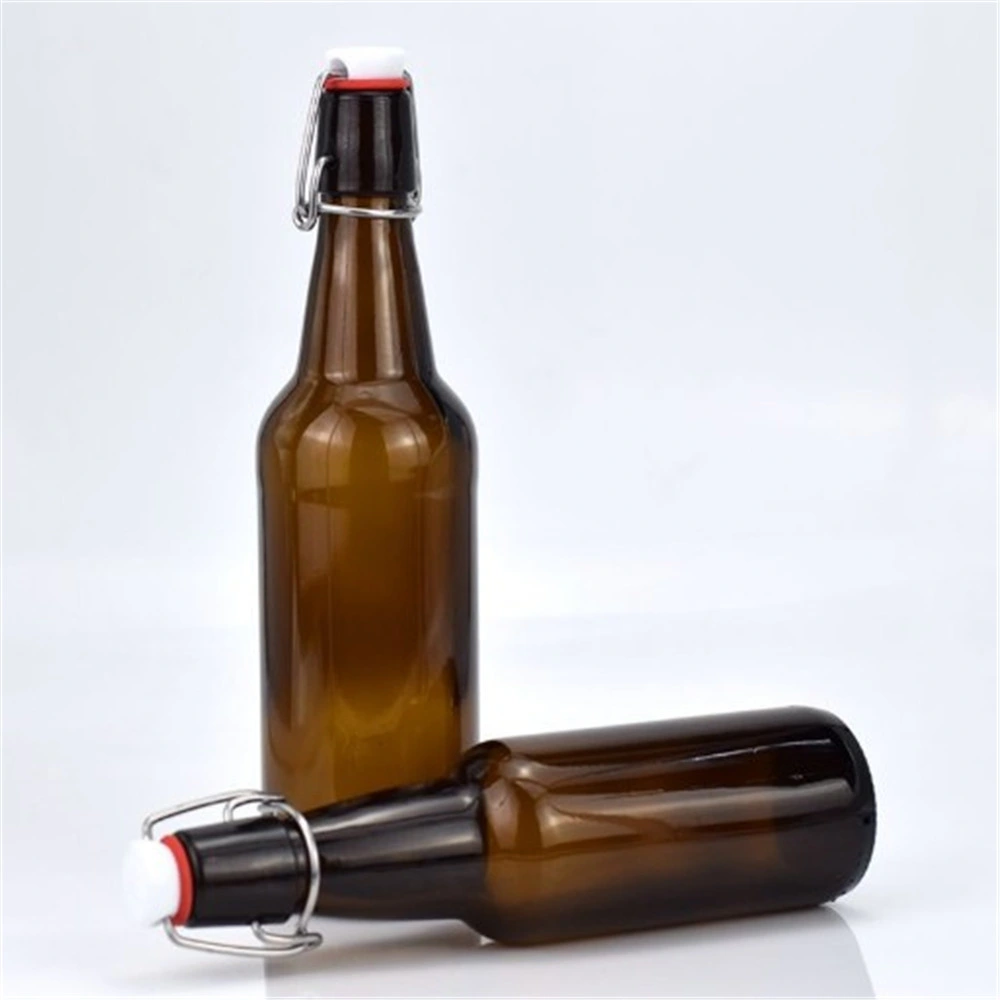 330ml 500ml 750ml 1000ml Round Glass Swing Top Drinking Bottles Amber Beer Glass Bottle