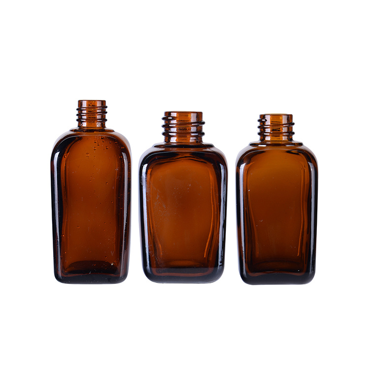 Square Amber Glass Essential Oil Bottle