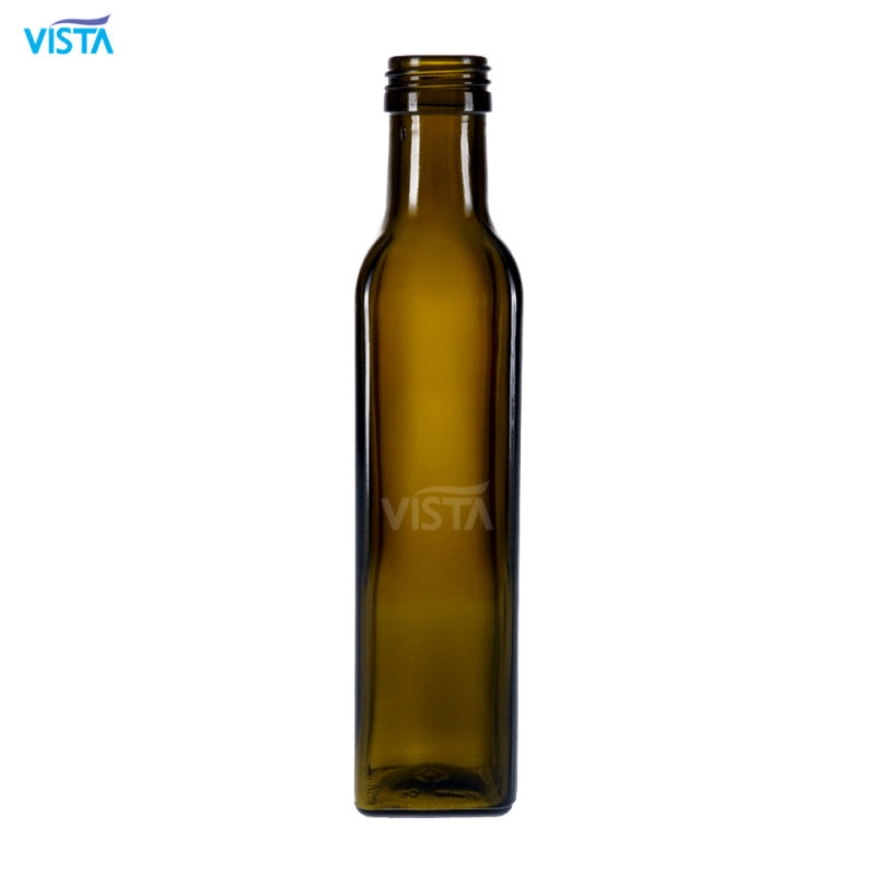 500ml Emerald Green Square Olive Oil Glass Bottle Empty Glass Bottle for Olive Oil