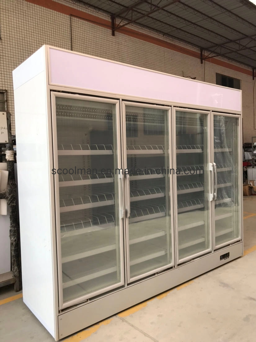 Glass Door Beverage Dynamic Cooling Upright Refrigerator for Beverage