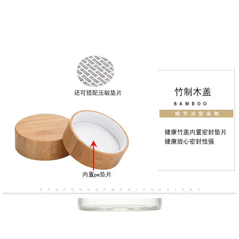 Eco-Friendly China Glass Jar with Wooden Lids for Food Storage