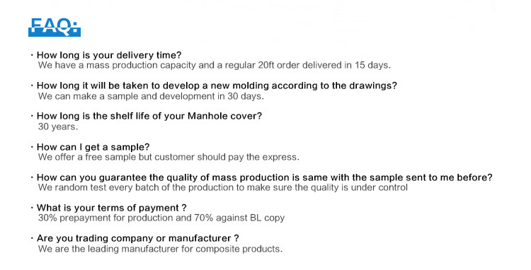 Manhole Cover Hot Sale/Manhole Cover En124 D400 Light Duty Manhole Cover