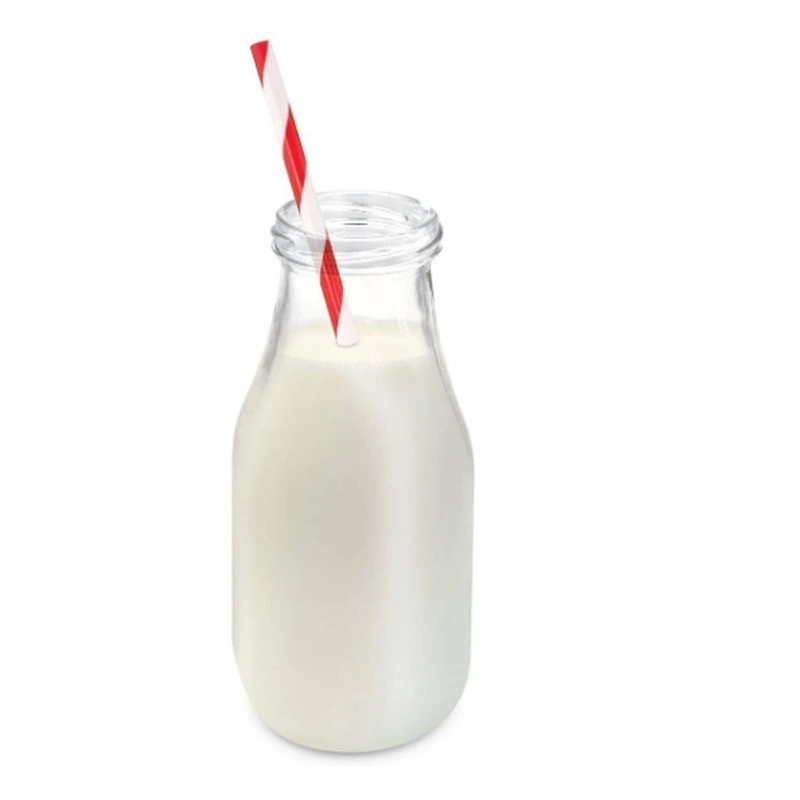 10oz Glass Milk Bottles with Reusable Metal Twist Lids