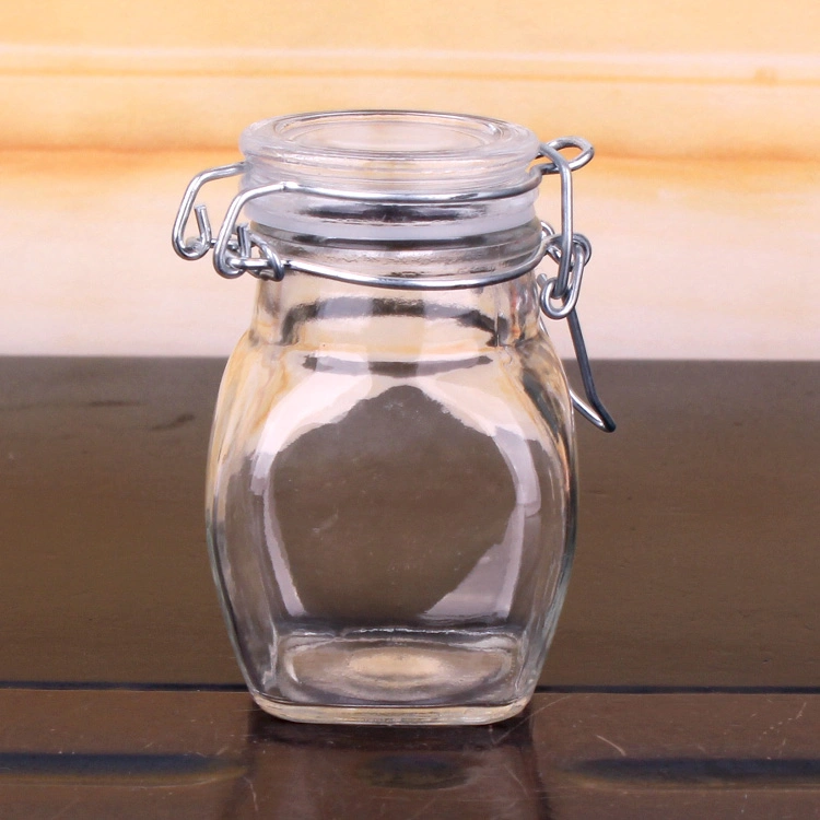 Wholesale 120ml 4oz Empty Glass Airtight Storage Spice Clip Jar with Lid