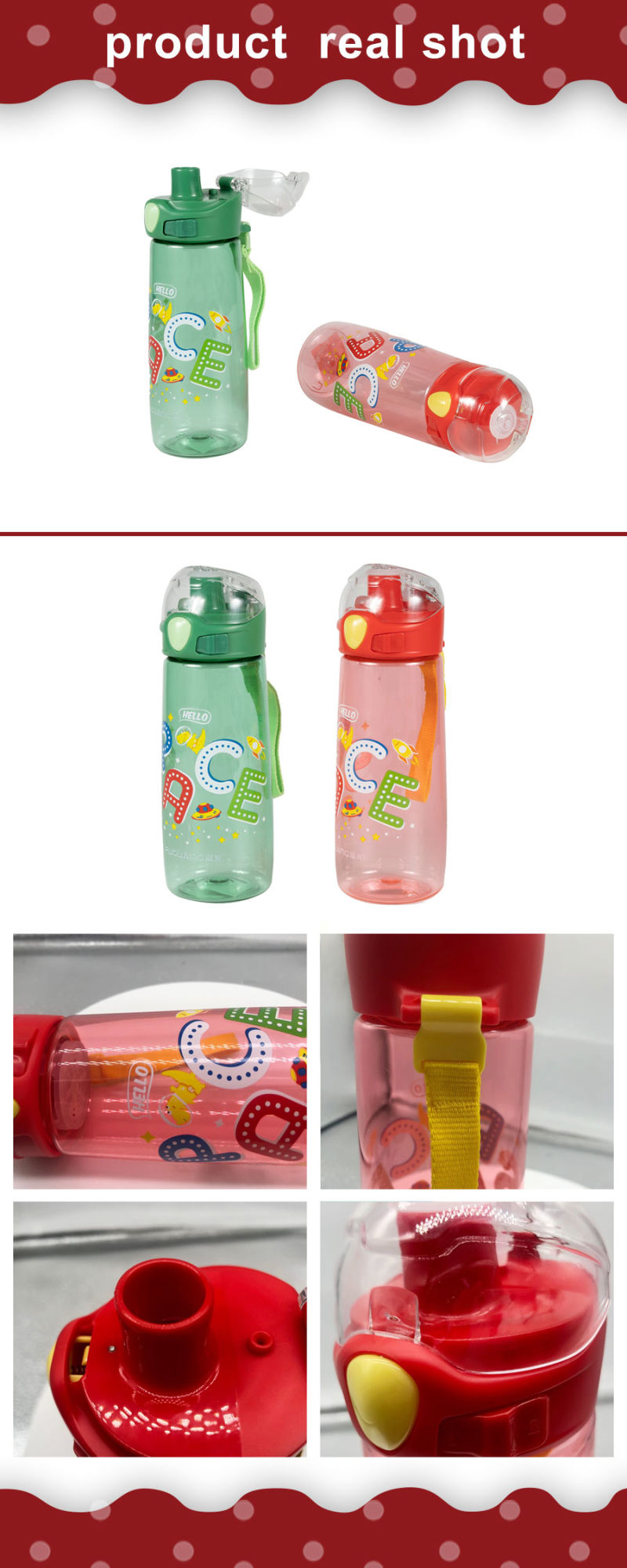 Children Sports Plastic Water Bottle with Lock