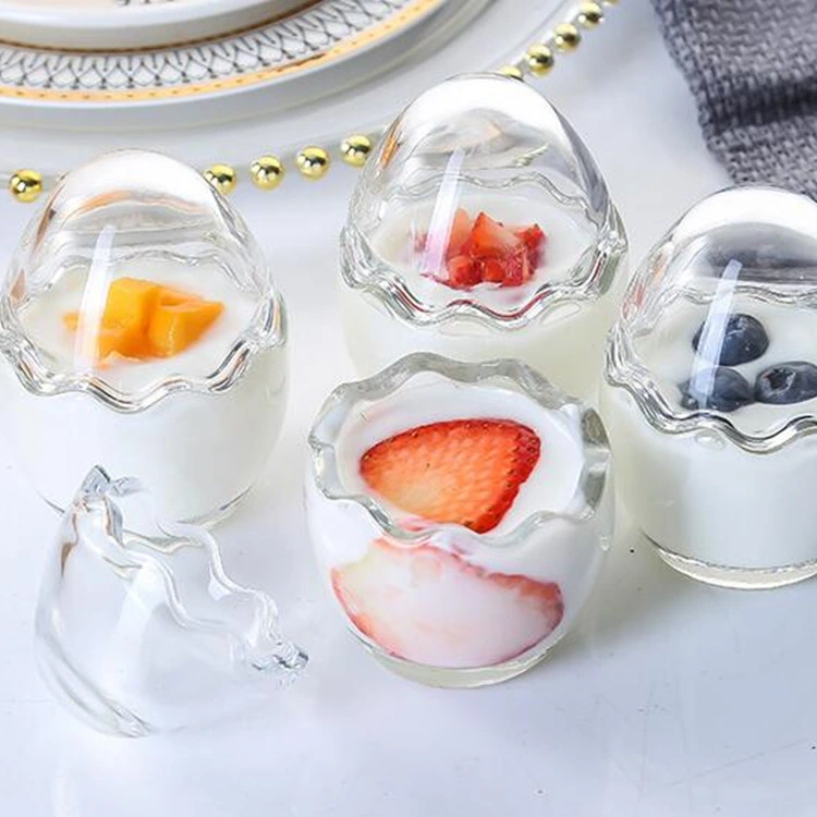Small Middle Large Clear Fancy Egg Shaped Glass Jars Storage