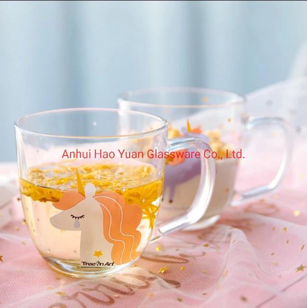 Wholesale Large Size Cute Glass Beer Mugs Water Glass for Breakfast