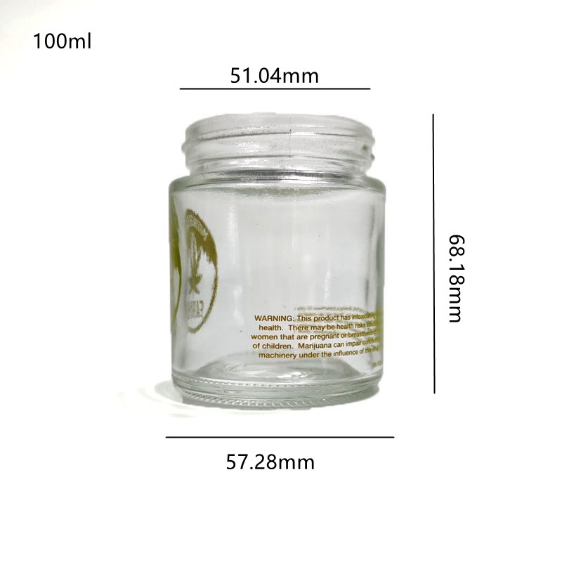 fashion Shape 100ml Straight Side Glass Cosmetic Jar