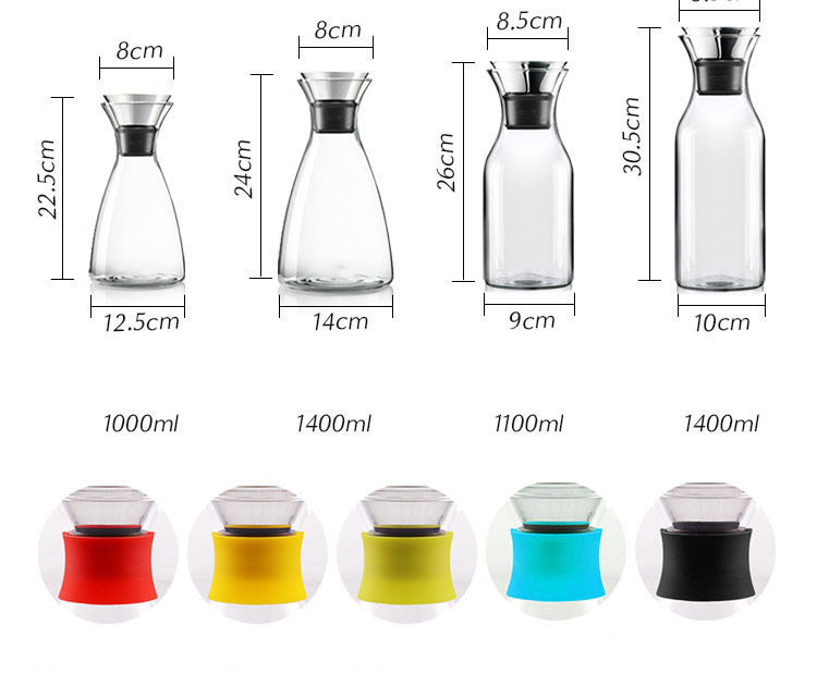 Glass Water Bottle Pot Borosilicate Glass Jug Sets