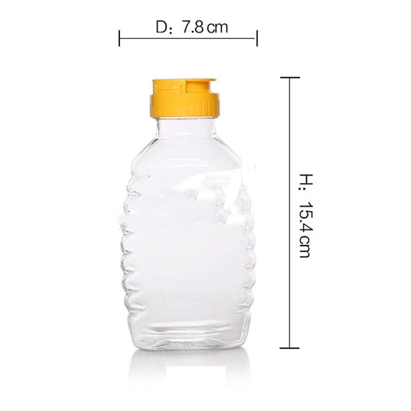 17oz Squeeze Honey Plastic Bottle with Flip-Top Caps for Storing