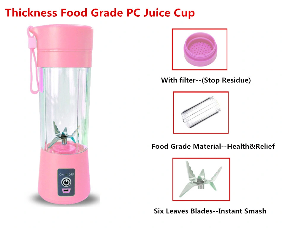 Portable Juice Bottles Joyshaker Travel Blender USB Rechargeable