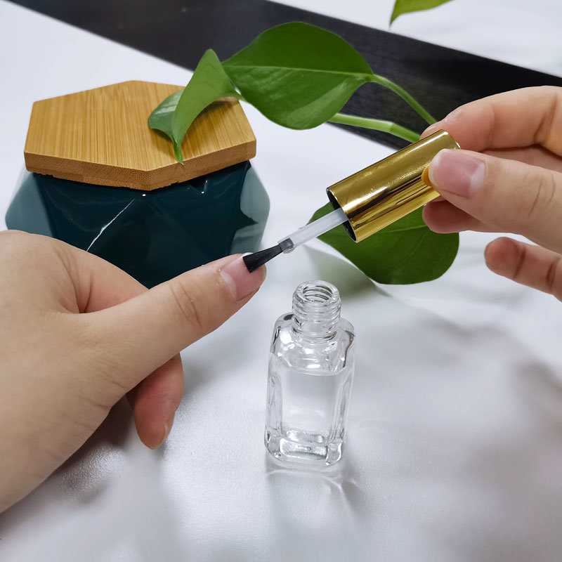 Transparent 10mll Nail Polish Glass Empty Bottle with Cover Brush