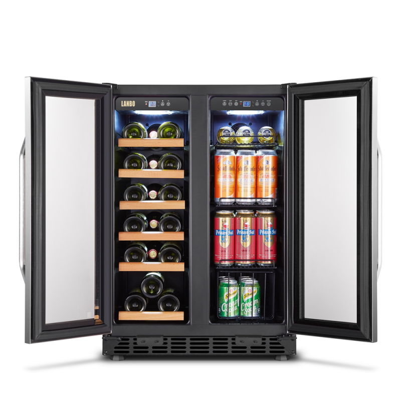 18 Bottles and 55 Cans Beverage Combined Cabinet/Wine and Beverage Cooler