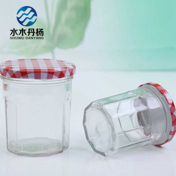 Hot Selling Striped 4oz 8oz Food Storage Glass Jar