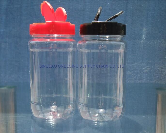 100ml Strong Plastic Spice Bottle with Double Opening Cap Screw Lid