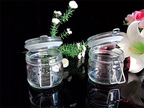 Glassware/Glass Bottle/Storage Jar with Glass Lid