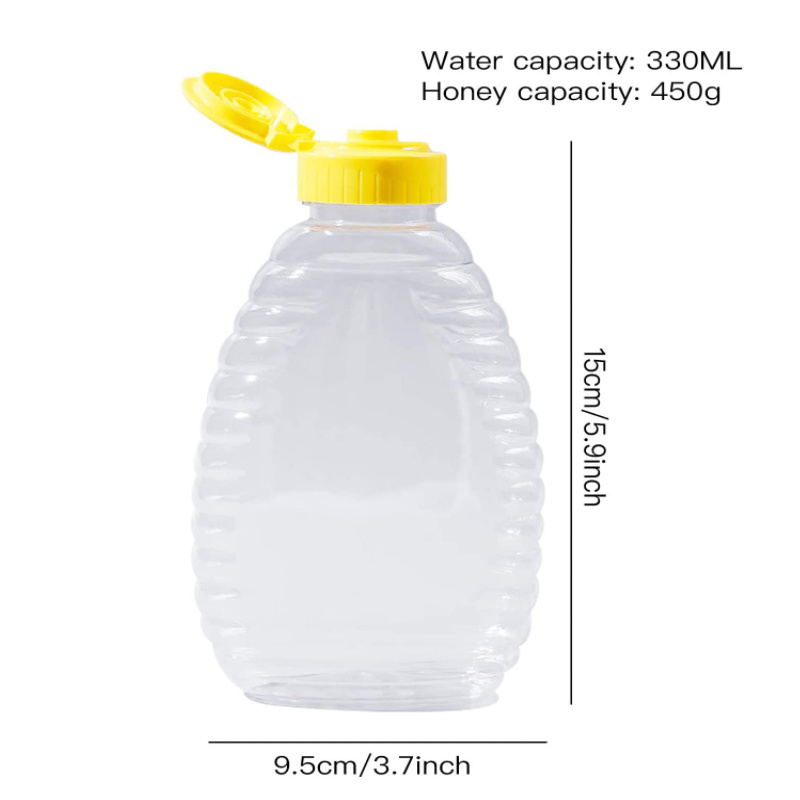 17oz Squeeze Honey Plastic Bottle with Flip-Top Caps for Storing