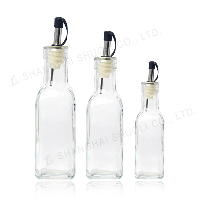 Square Glass Olive Set Soy Sauce Vinegar Oil Bottle