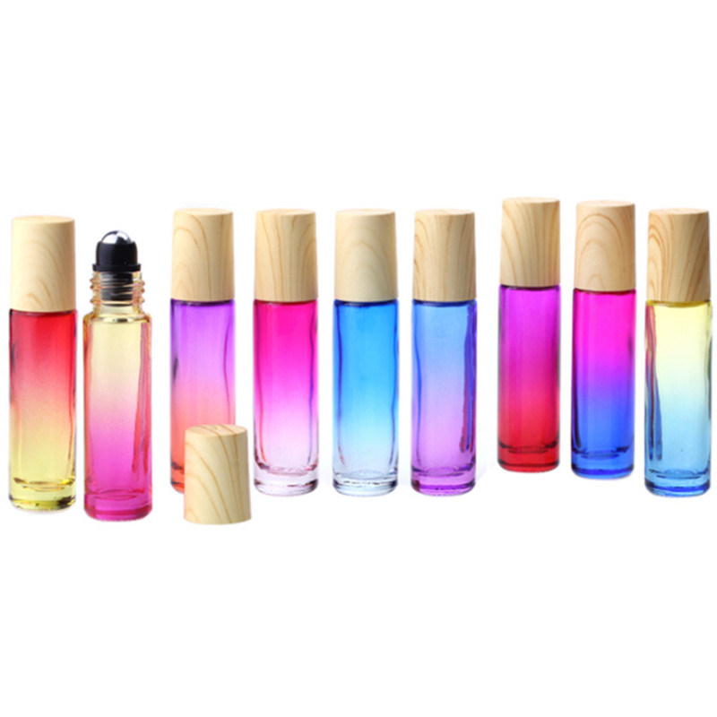 Multicolored Glass Roller Bottles with Glass Balls for Essential Oils